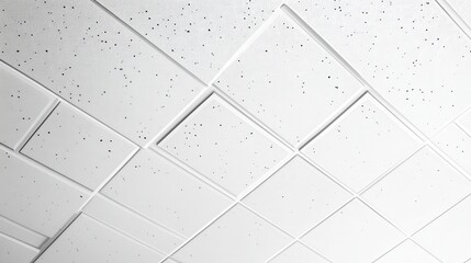 White Ceiling Tiles Pattern  Abstract Grid Texture Background