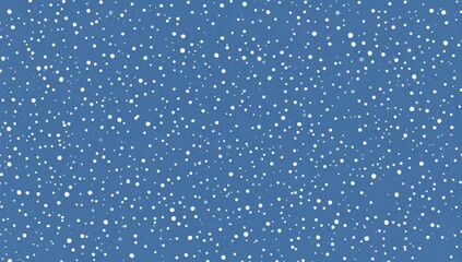 Seamless pattern of small white dots on a blue background, simulating snowfall.