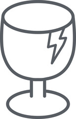 파손주의, 깨지기 쉬운, 유리 제품 경고, 조심 아이콘, 물류 라벨, 안전표시, 취급주의, 흑백 아이콘, 단순한 라인 아트, 주의 표시
