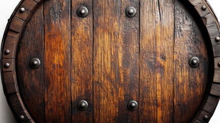 Fototapeta premium Aged wooden shield-shaped barrel