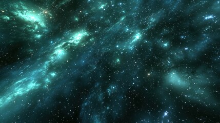 Naklejka premium A mesmerizing view of the cosmos filled with stars and vibrant nebulae.