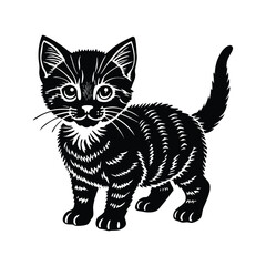 Pet Cat Silhouette Vector for Logo and Branding Use