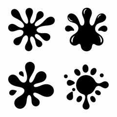 Minimalist Simple Ink Splash silhouette Vector Design set.