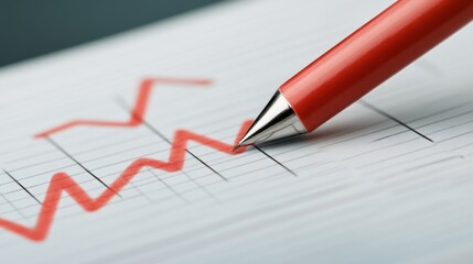 Red Pen Drawing a Graph