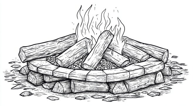 Campfire graphic art