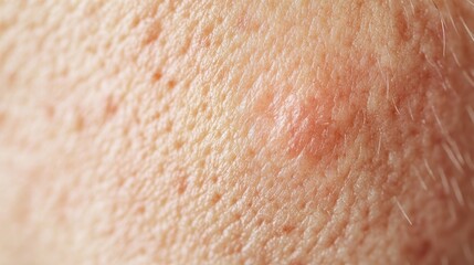 Fototapeta premium a macro shot focusing on human skin texture and detail displaying various imperfections and irregularities and subtle coloring variations with a dry skin effect