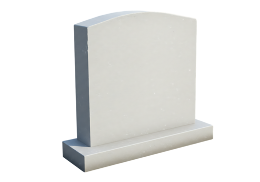 Blank Grave Headstone – Isolated Tombstone Image on Transparent Background