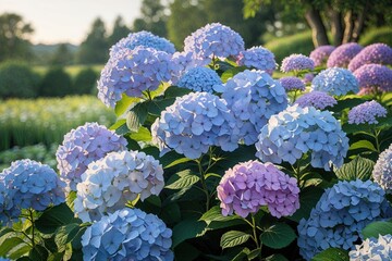 Stunning Hydrangea Blooms in a Serene Natural Setting