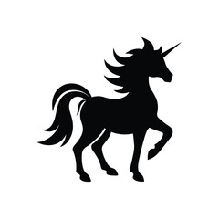 horse Unicorn pony silhouette vector isolated 