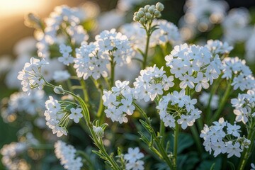 Elegant Gypsophila Flowers Bathed in Morning Light Stunning Garden Blooms