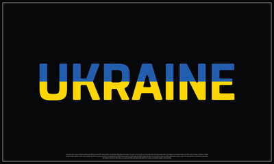 Ukraine flag Typography on a black background, Vector design of Ukraine flag typography, Flag of Ukraine, National Day Design, Ukraine Day design