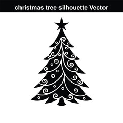 Green christmas tree vector illustration depicts a festive winter holiday evergreen.
