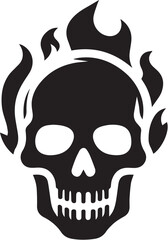 Black silhouette of a human skull