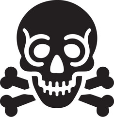 Black silhouette of a human skull