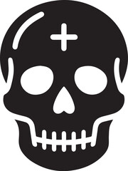 Black silhouette of a human skull