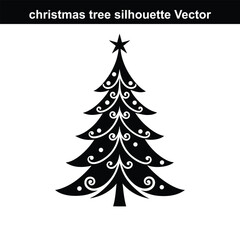 Green christmas tree vector illustration depicts a festive winter holiday evergreen.