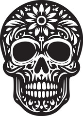 Black silhouette of a human skull