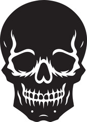 Black silhouette of a human skull