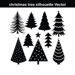 Green christmas tree vector illustration depicts a festive winter holiday evergreen.