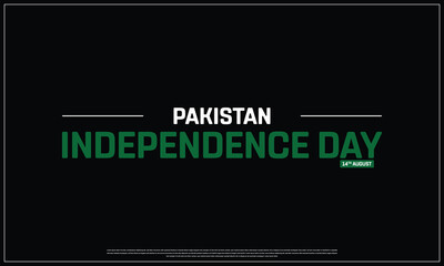 Pakistan Independence Day on a black background, Vector design of Independence Day of Pakistan, Typographic Design of Pakistan National Day, Flag typography of Pakistan