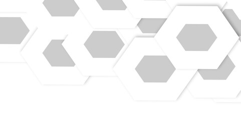 hexagon Futuristic 3D White and grey  Light Geometric Structure Featuring Abstract Polygonal Honeycomb Pattern, Technology-Inspired Design, and a Luxurious, Modern Vector Background for Innovation