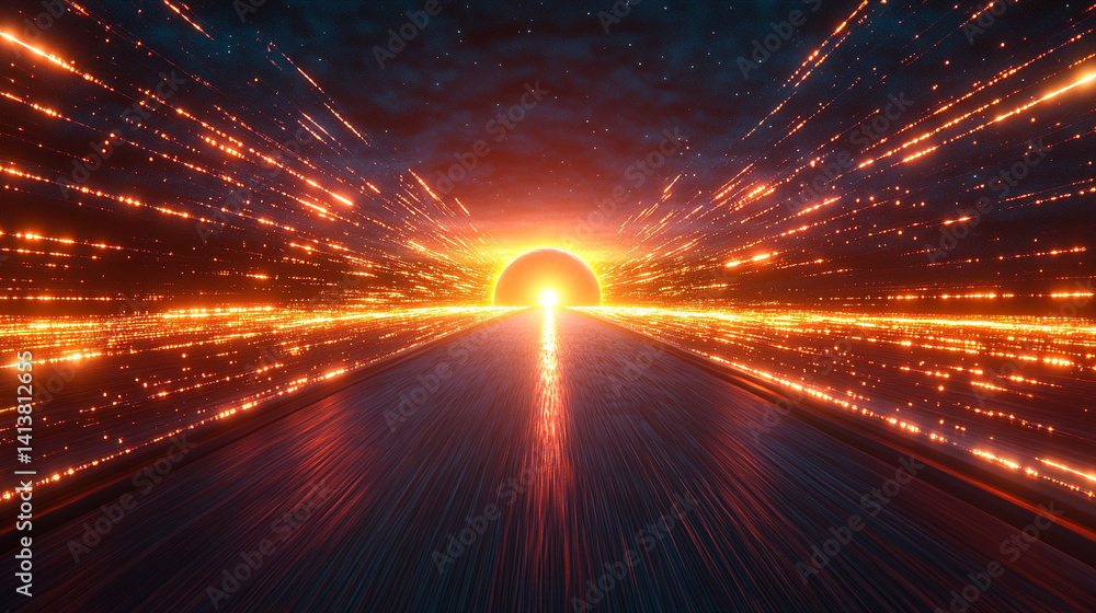Poster futuristic digital interface with glowing ai hologram symbolizing the evolution of artificial intell