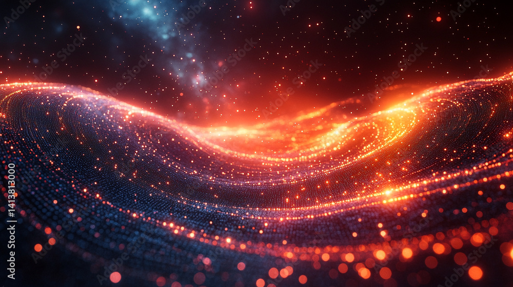 Poster futuristic digital interface with glowing ai hologram symbolizing the evolution of artificial intell