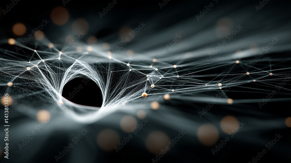 Poster futuristic digital interface with glowing ai hologram symbolizing the evolution of artificial intell