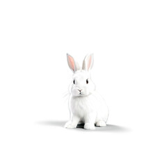 Obraz premium Charming White Rabbit in Focus - Graceful and Serene