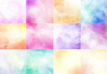 Twelve pastel watercolor textures.