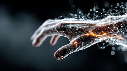 Futuristic digital interface with glowing AI hologram symbolizing the evolution of artificial intelligence technology virtual networks innovation data exchange and modern digital communication

