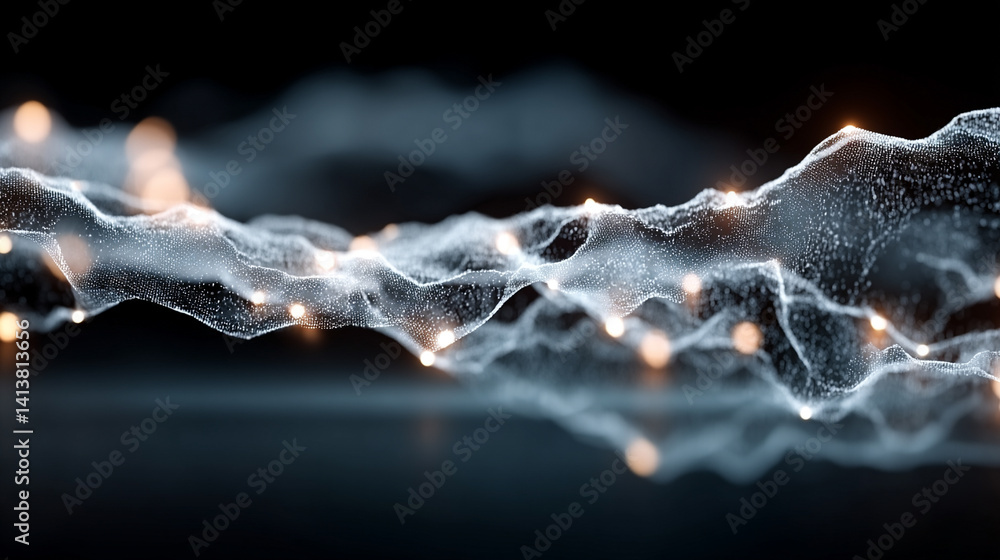 Poster futuristic digital interface with glowing ai hologram symbolizing the evolution of artificial intell
