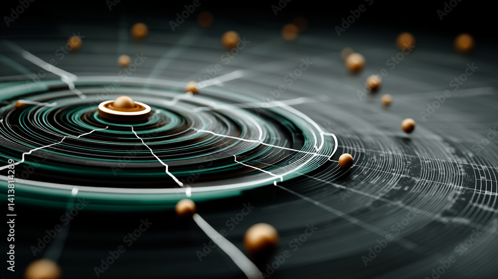 Poster futuristic digital interface with glowing ai hologram symbolizing the evolution of artificial intell