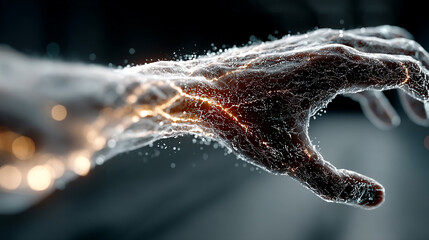 Futuristic digital interface with glowing AI hologram symbolizing the evolution of artificial intelligence technology virtual networks innovation data exchange and modern digital communication

