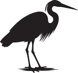 Obraz premium Heron silhouettes high quality black vector