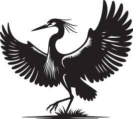 Obraz premium Heron silhouettes high quality black vector