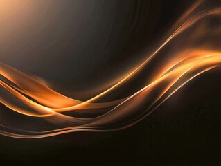 Elegant Flowing Waves in Shades of Gold and Dark Background