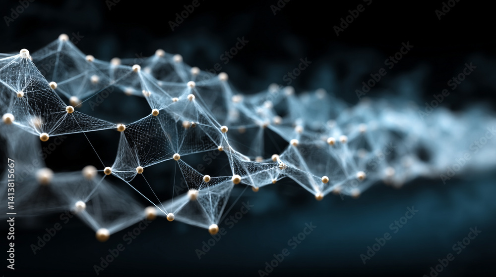 Poster futuristic digital interface with glowing ai hologram symbolizing the evolution of artificial intell