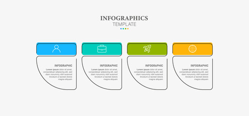 Business infographic template with 4 step or option design.