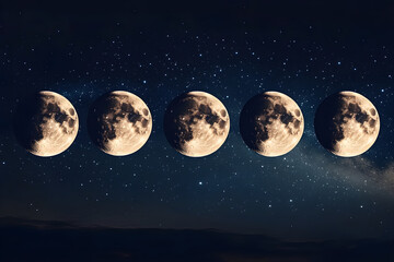 Celestial Dance: A Visual Journey Through the Enigmatic Phases of the Moon