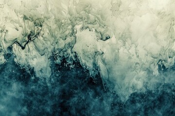 Abstract Swirling Ink Patterns in Shades of Blue and White Background
