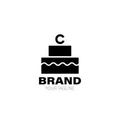 Cake Logo. Cake Logo Design. Cake Logo Brand. Cake Logo Vector Design Isolated on White Background