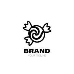Candy Logo. Candy Logo Design. Candy Logo Brand. Candy Logo Vector Design Isolated on White Background