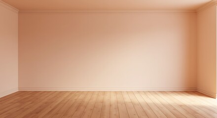 Design interior empty living room, pastel soft wall color and wood floor. 3d rendering