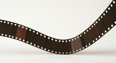 Fototapeta premium Vintage film strip isolated on white background. Film footage on film. Analog cinema. Old cinema.