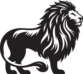 Lion High quality silhouette black vector