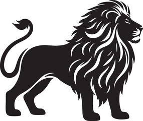 Fototapeta premium Lion High quality silhouette black vector