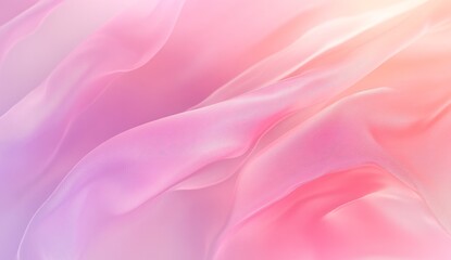 Obraz premium Abstract pastel pink and orange flowing fabric.