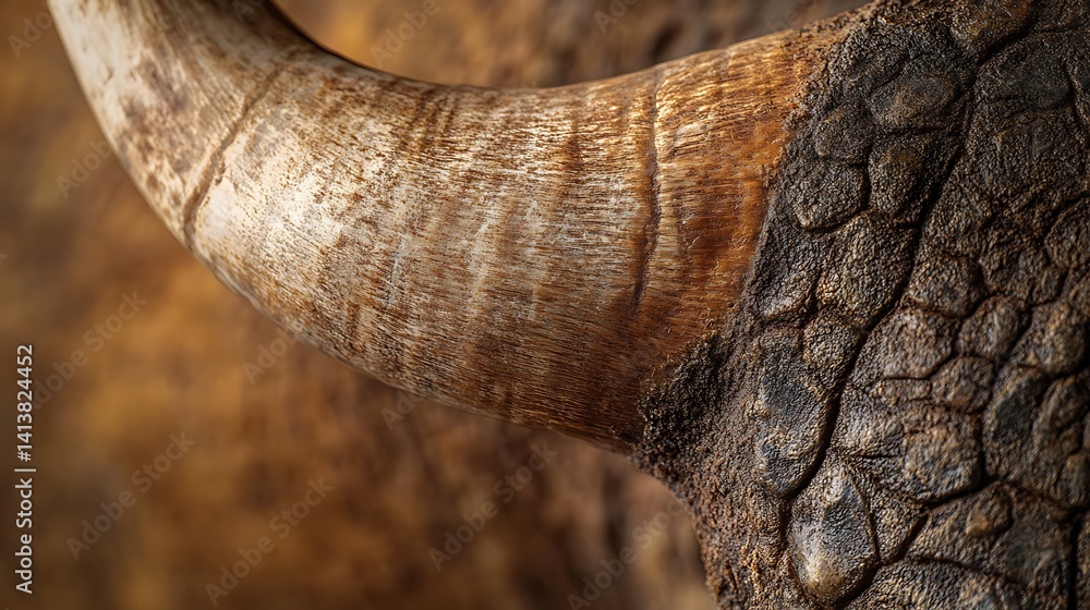 Poster horn detail close-up showing texture and pattern