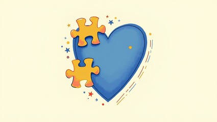 autism heart blue simple design